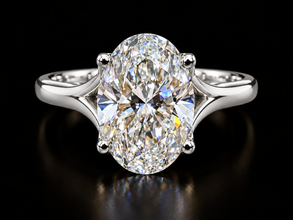 Gold Wave Engagement Ring with 2.00 ct Oval Diamond, E Color, VVS2 (Copy) Angelica Jewellers