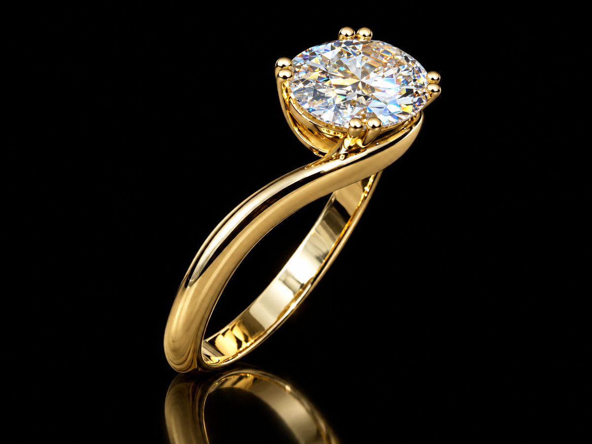 1.01 CT Round Brilliant Lab-Grown Diamond Cathedral Solitaire Ring in 14K Rose Gold - VVS2, E, IGI-Certified (Copy) Angelica Jewellers