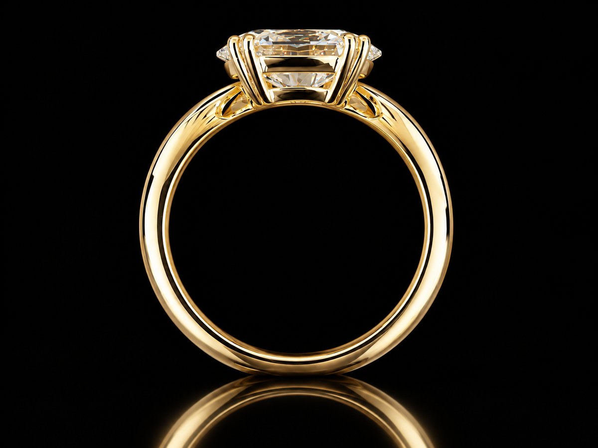 1.01 CT Round Brilliant Lab-Grown Diamond Cathedral Solitaire Ring in 14K Rose Gold - VVS2, E, IGI-Certified (Copy) Angelica Jewellers