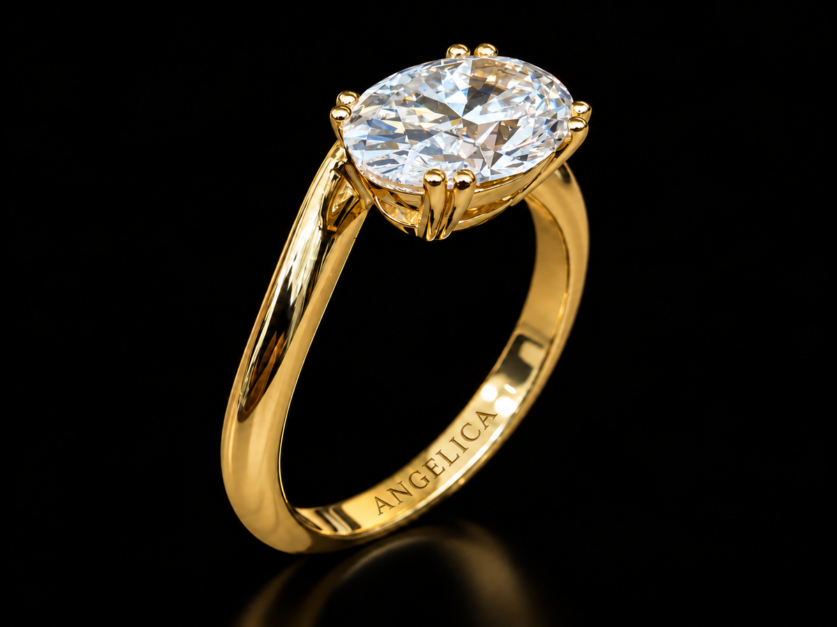 1.01 CT Round Brilliant Lab-Grown Diamond Cathedral Solitaire Ring in 14K Rose Gold - VVS2, E, IGI-Certified (Copy) Angelica Jewellers