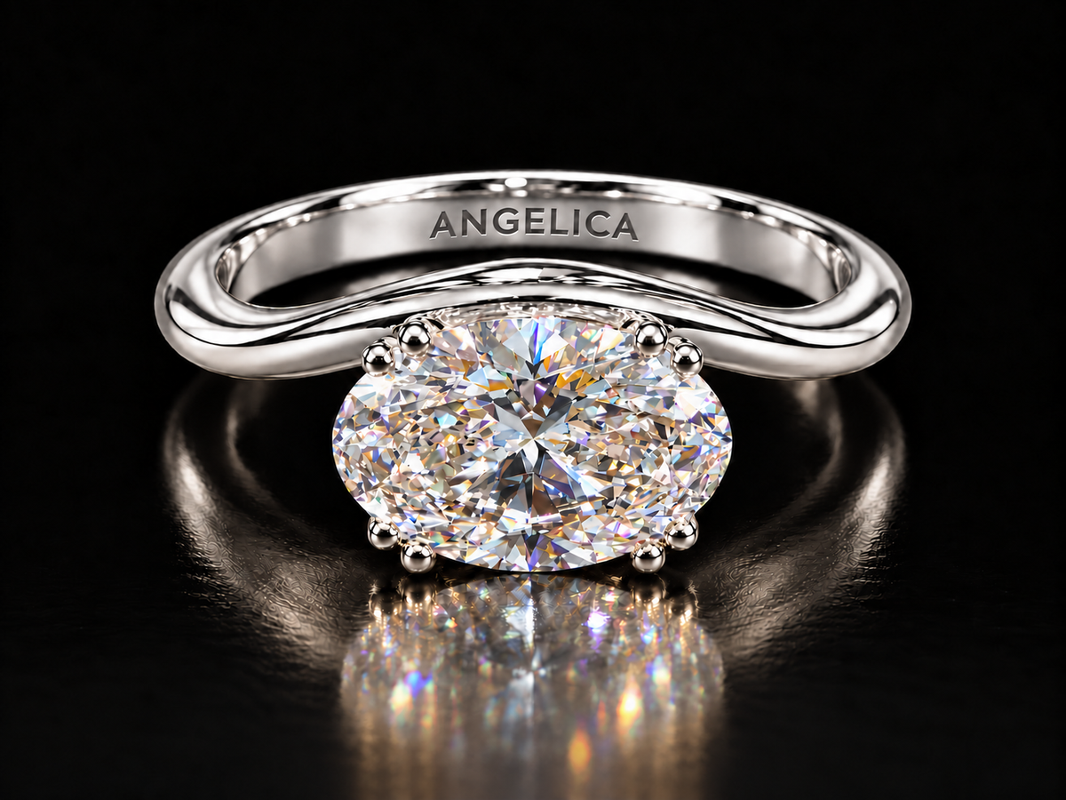 1.01 CT Round Brilliant Lab-Grown Diamond Cathedral Solitaire Ring in 14K Rose Gold - VVS2, E, IGI-Certified (Copy) Angelica Jewellers