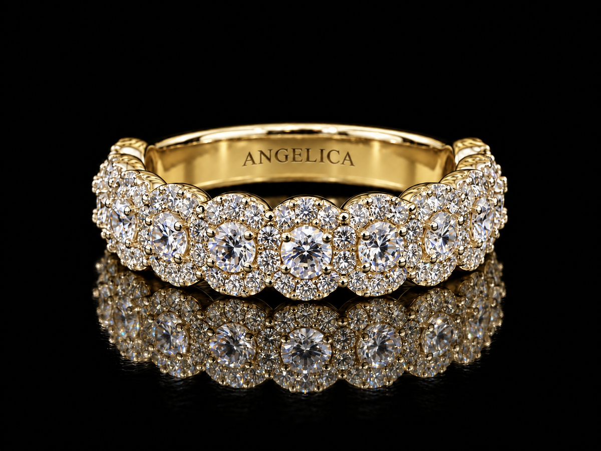 14K Gold Diamond Bezel Band – 0.50–0.60 CT Natural Diamonds, VVS F+ | 3.8mm (Copy) Angelica Jewellers