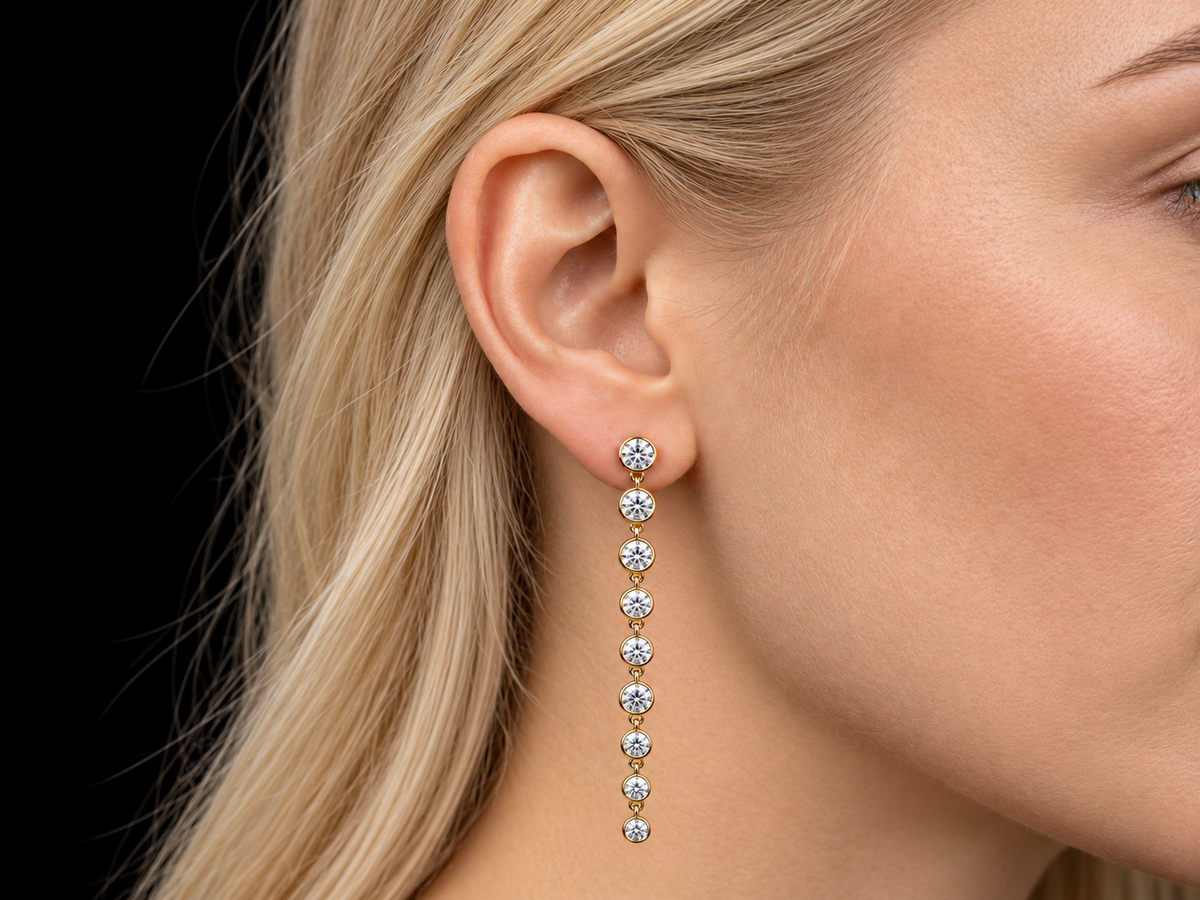 Graduated Bezel-Set Lab-Grown Diamond Drop Earrings – 2.08 CTW