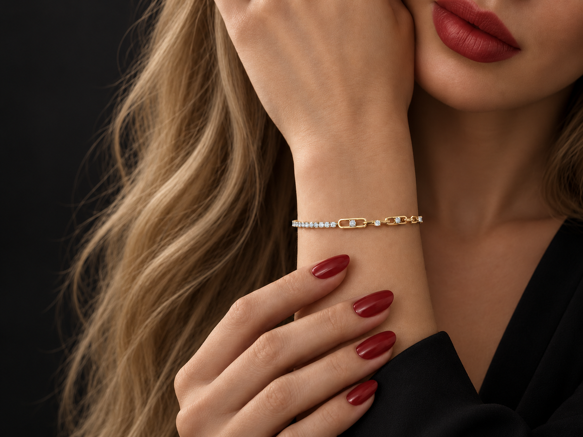Lab-Grown Diamond Tennis & Link Chain Bracelet – 1.89 CTW