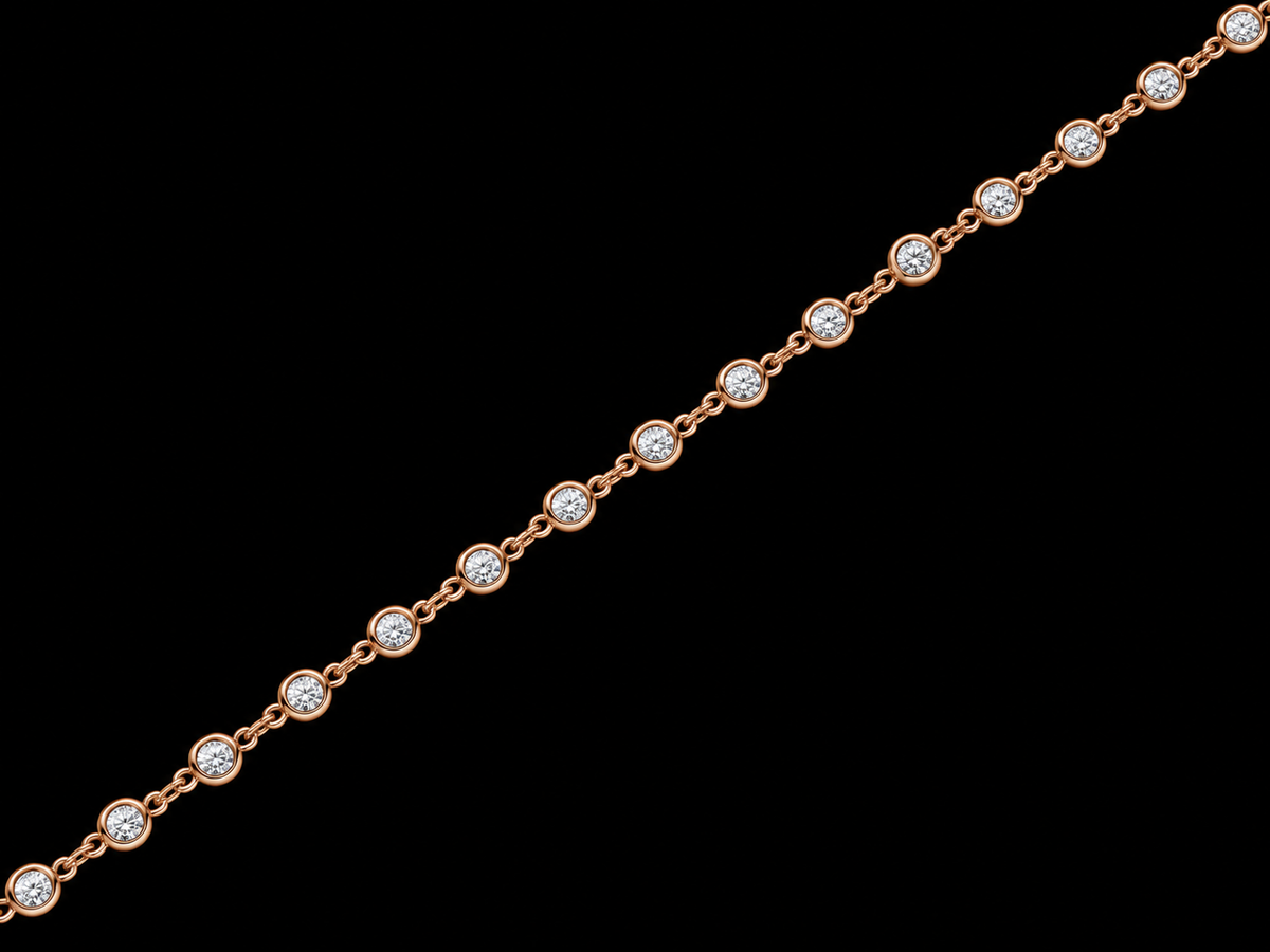 1.20 CTW Bezel-Set Diamond Bracelet in 14K Gold