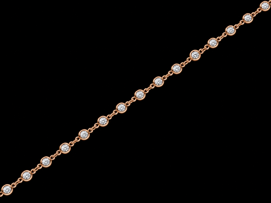 1.20 CTW Bezel-Set Diamond Bracelet in 14K Gold