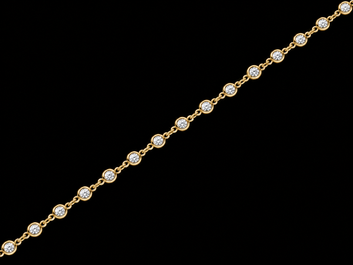 1.20 CTW Bezel-Set Diamond Bracelet in 14K Gold