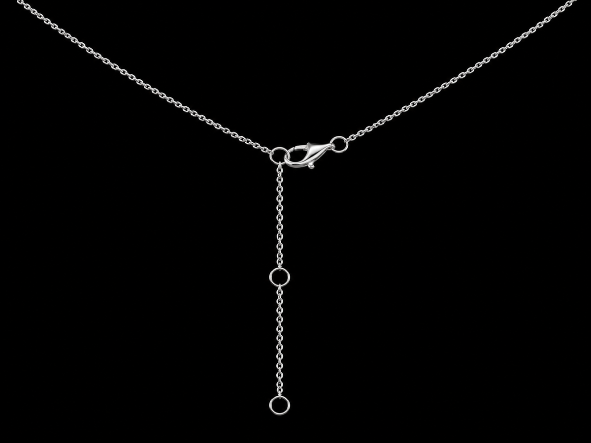 14K White Gold Delta Pavé Diamond Pendant with Forza Chain