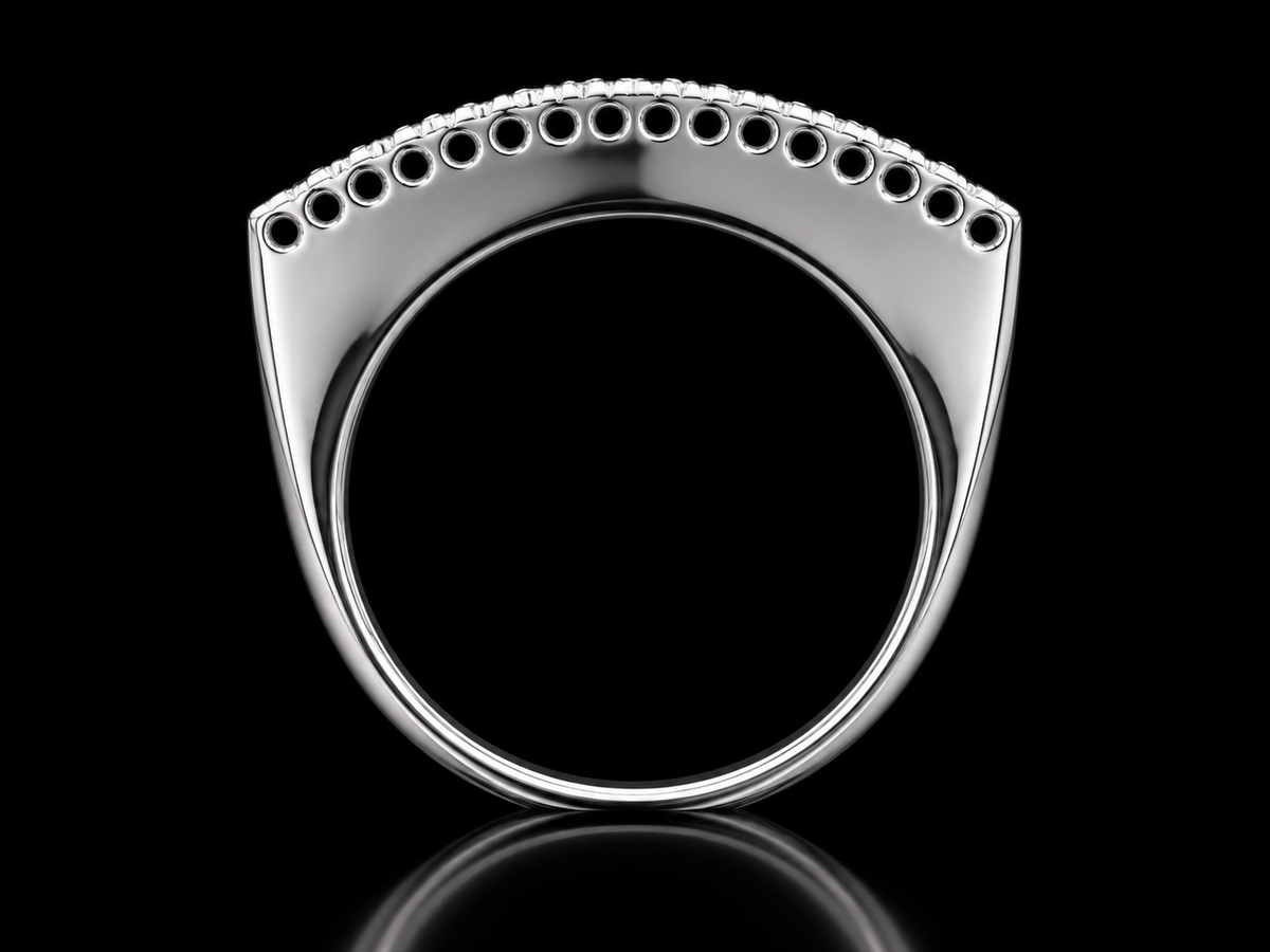 14K White Gold Diamond Profile Ring