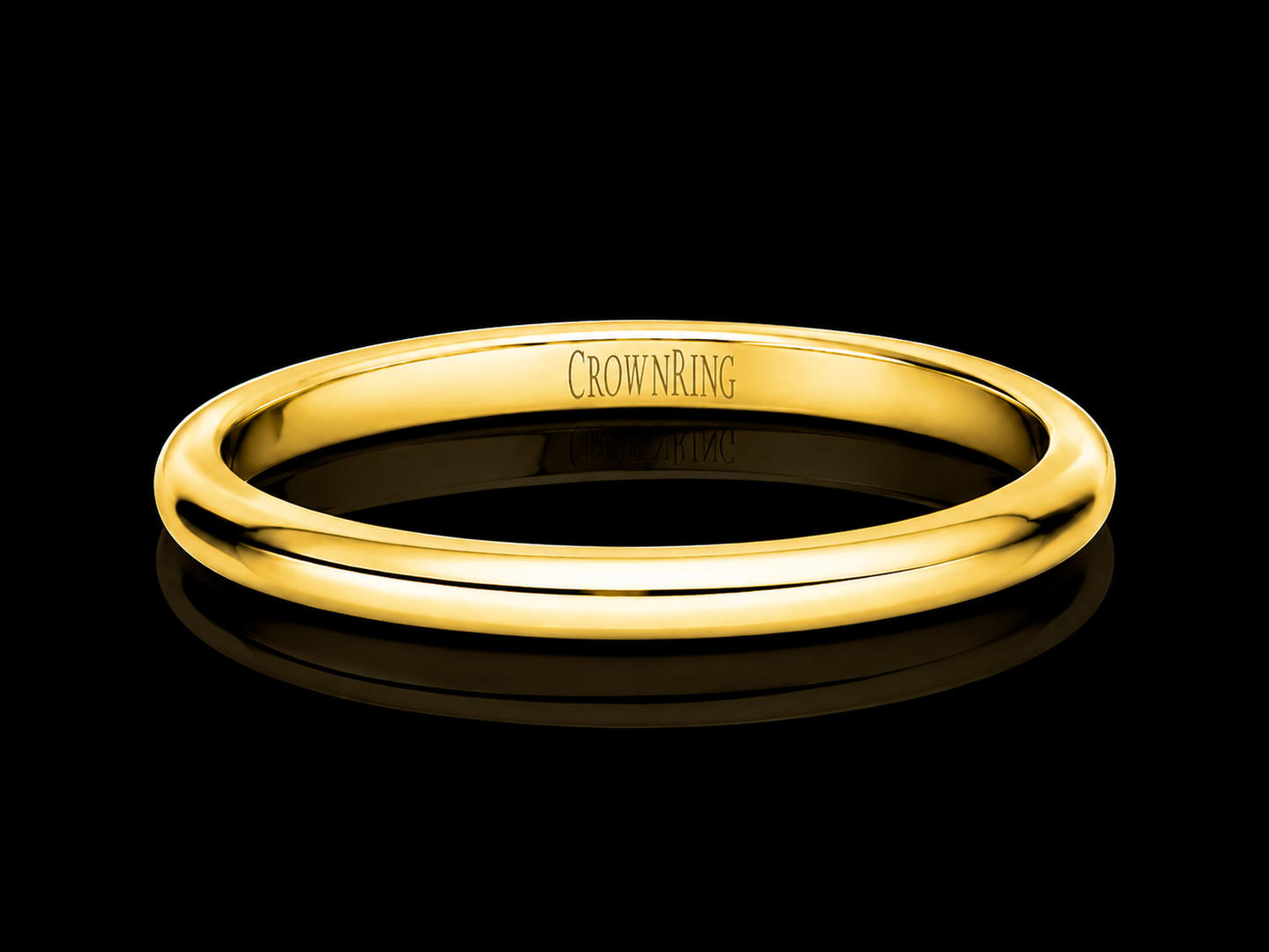 2mm Comfort-Fit Gold Wedding Band – Classic Polished Finish