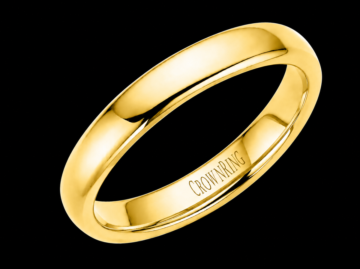 4mm Comfort-Fit Wedding Band -Classic Polished  Finish– 14K Gold, 18K Gold or Platinum