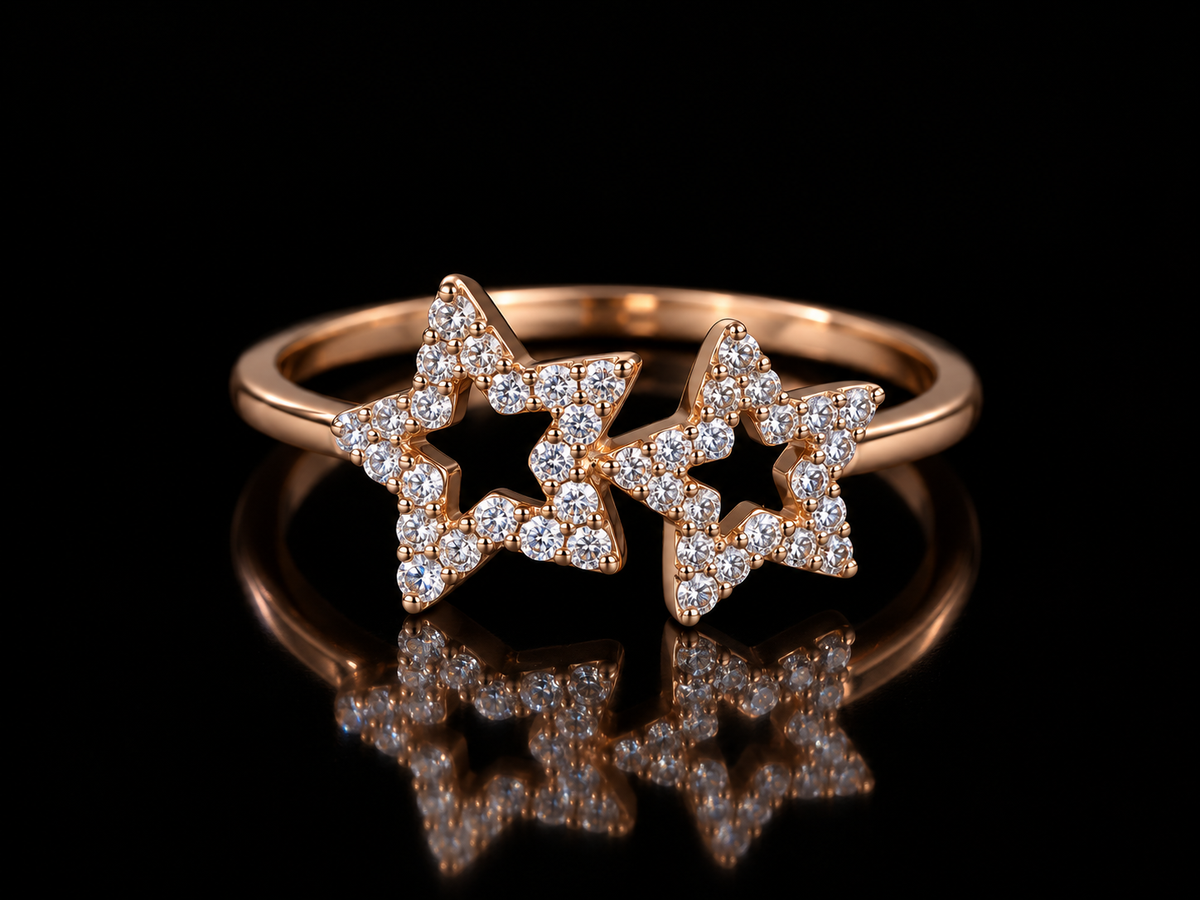 18K White &amp; Rose Gold Diamond Petal Flower Ring, 0.90ct Natural VS F–G Diamonds (Copy) Angelica Jewellers