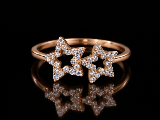 18K White &amp; Rose Gold Diamond Petal Flower Ring, 0.90ct Natural VS F–G Diamonds (Copy) Angelica Jewellers