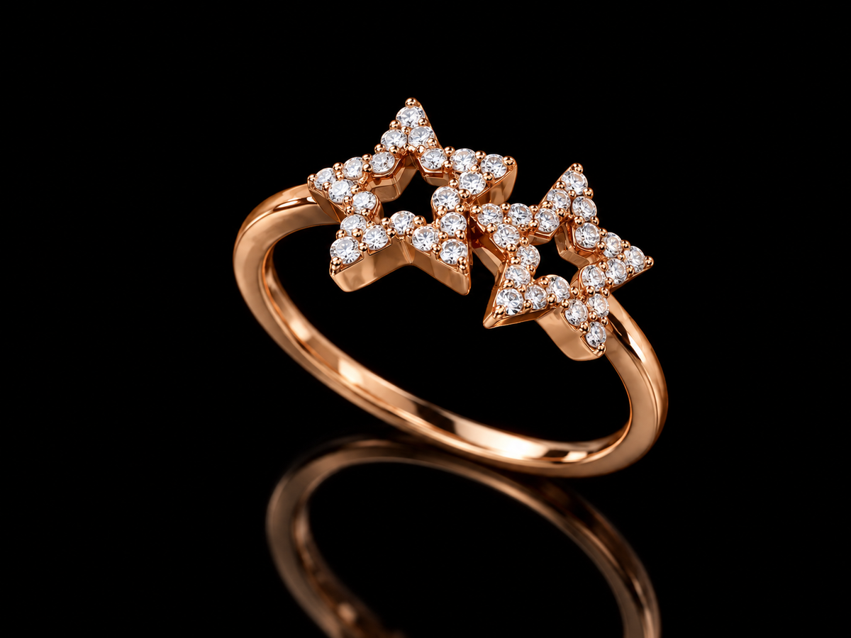 18K White &amp; Rose Gold Diamond Petal Flower Ring, 0.90ct Natural VS F–G Diamonds (Copy) Angelica Jewellers