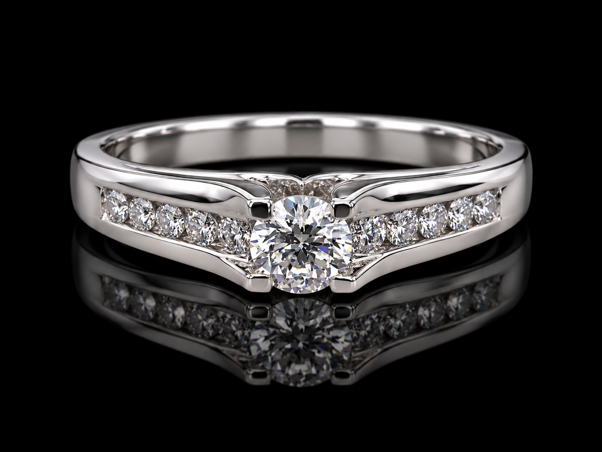 14K White Gold Natural Diamond Promise Ring Angelica Jewellers