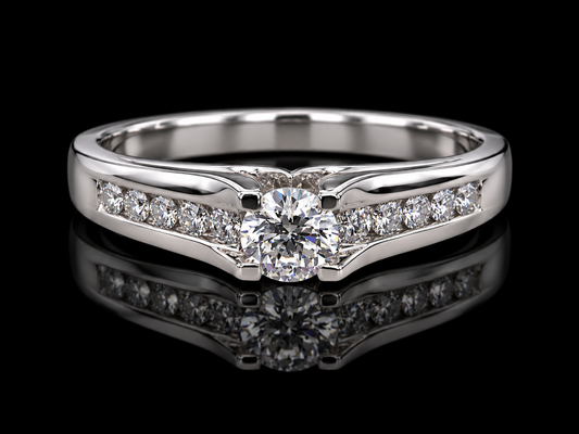 14K White Gold Natural Diamond Promise Ring Angelica Jewellers
