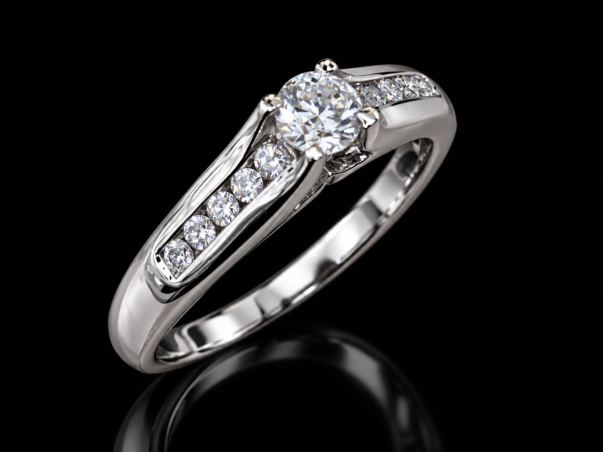 14K White Gold Natural Diamond Promise Ring Angelica Jewellers