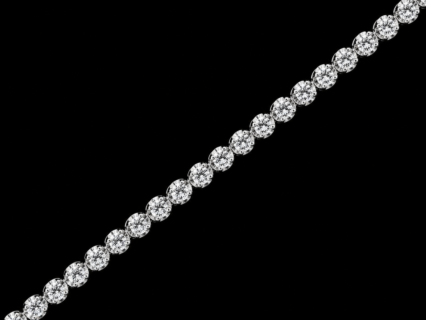 14K White Gold 3.55mm VVS F+ Diamond Tennis Bracelet – 2.91 CT