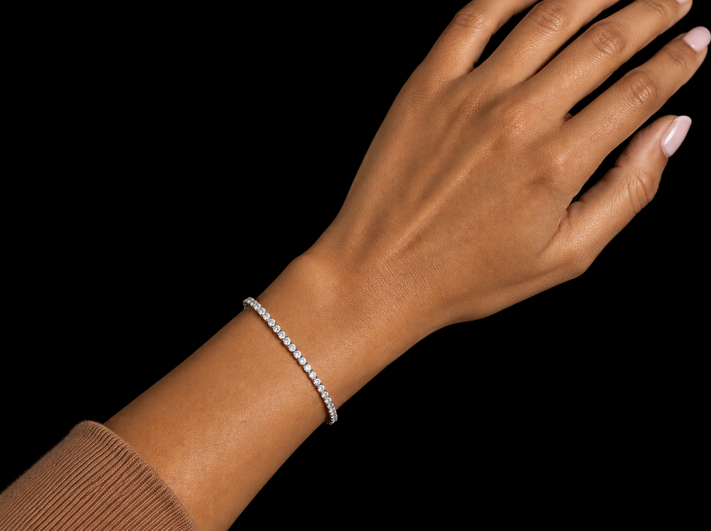 14K White Gold 2.55MM VVS F+ Diamond Tennis Bracelet