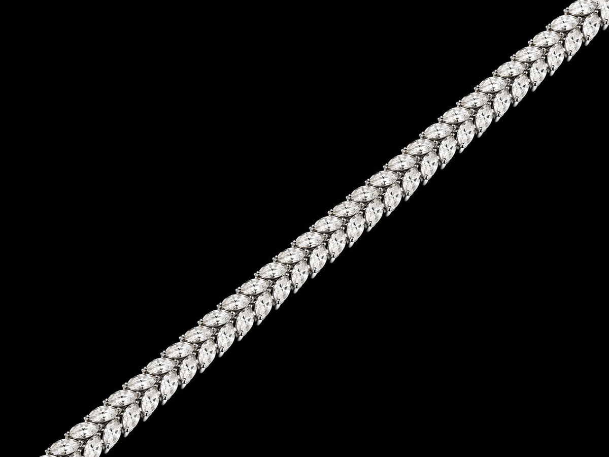 14K White Gold "Cesar" Lab Diamond Tennis Bracelet – 10.38 CT