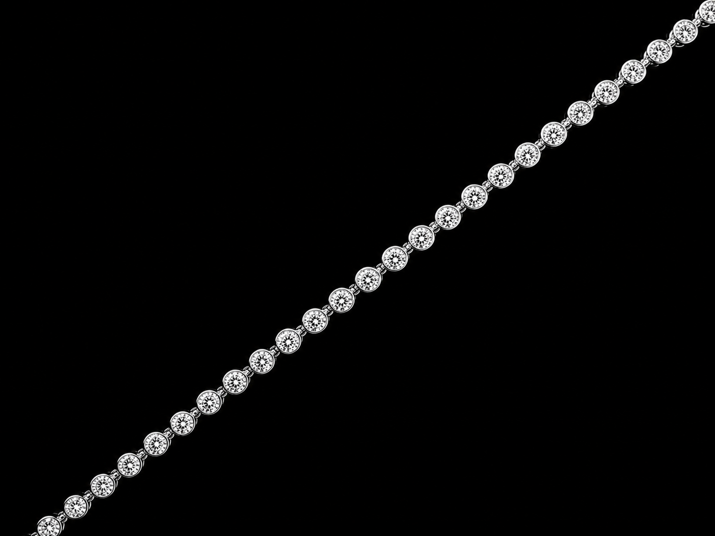 14K White Gold 3.70MM VVS-VS F+ Lab Diamond Tennis Bracelet