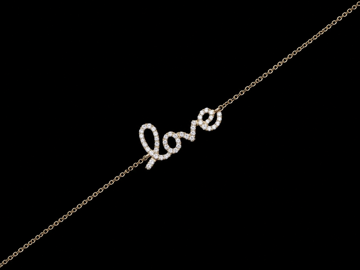 14K Yellow Gold Love Diamond Bracelet