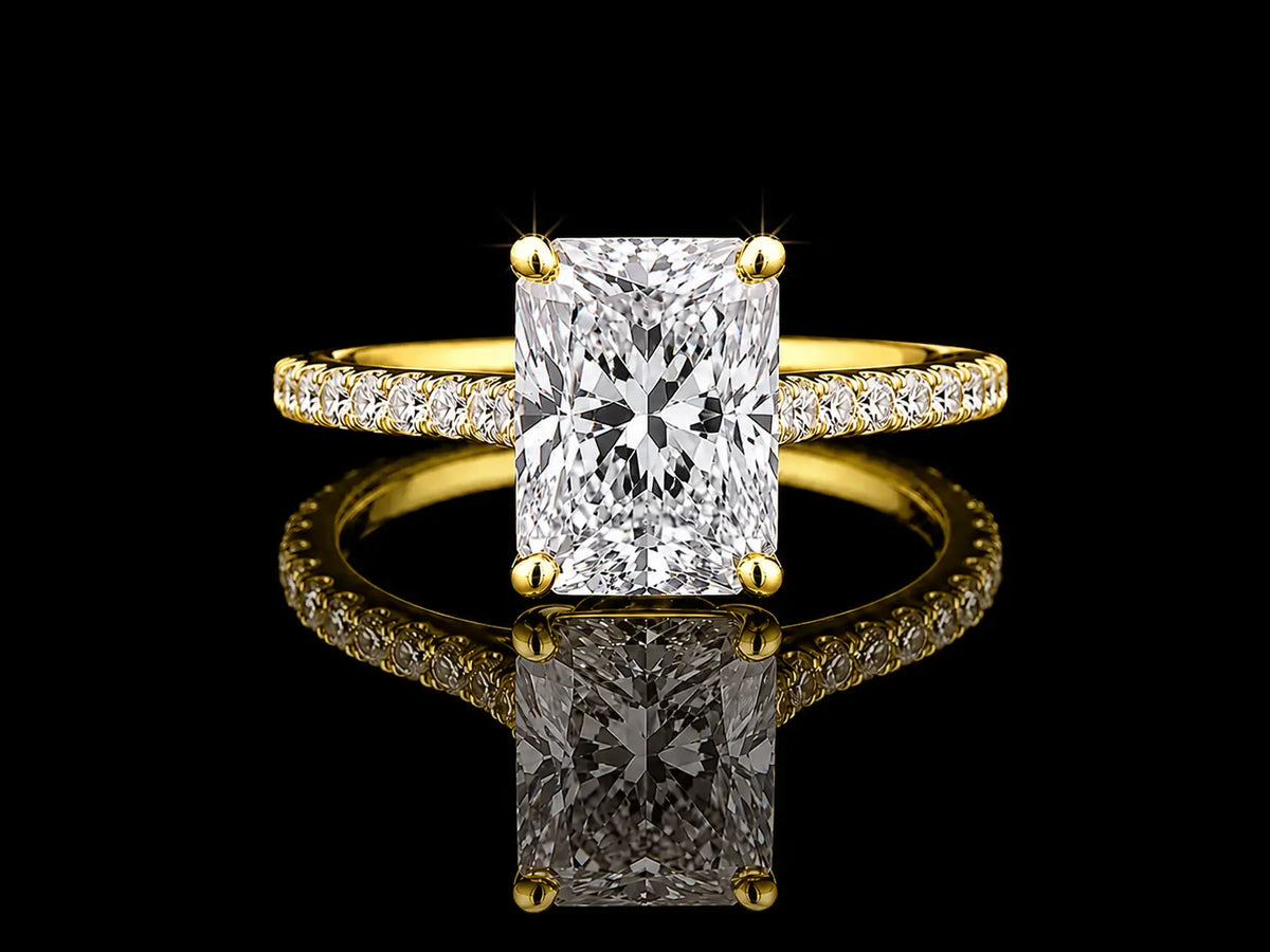 14K White Gold Lab-Grown Diamond Elongated Cushion Cut Engagement Ring – 2.50 CTW IGI Certified Angelica Jewellers