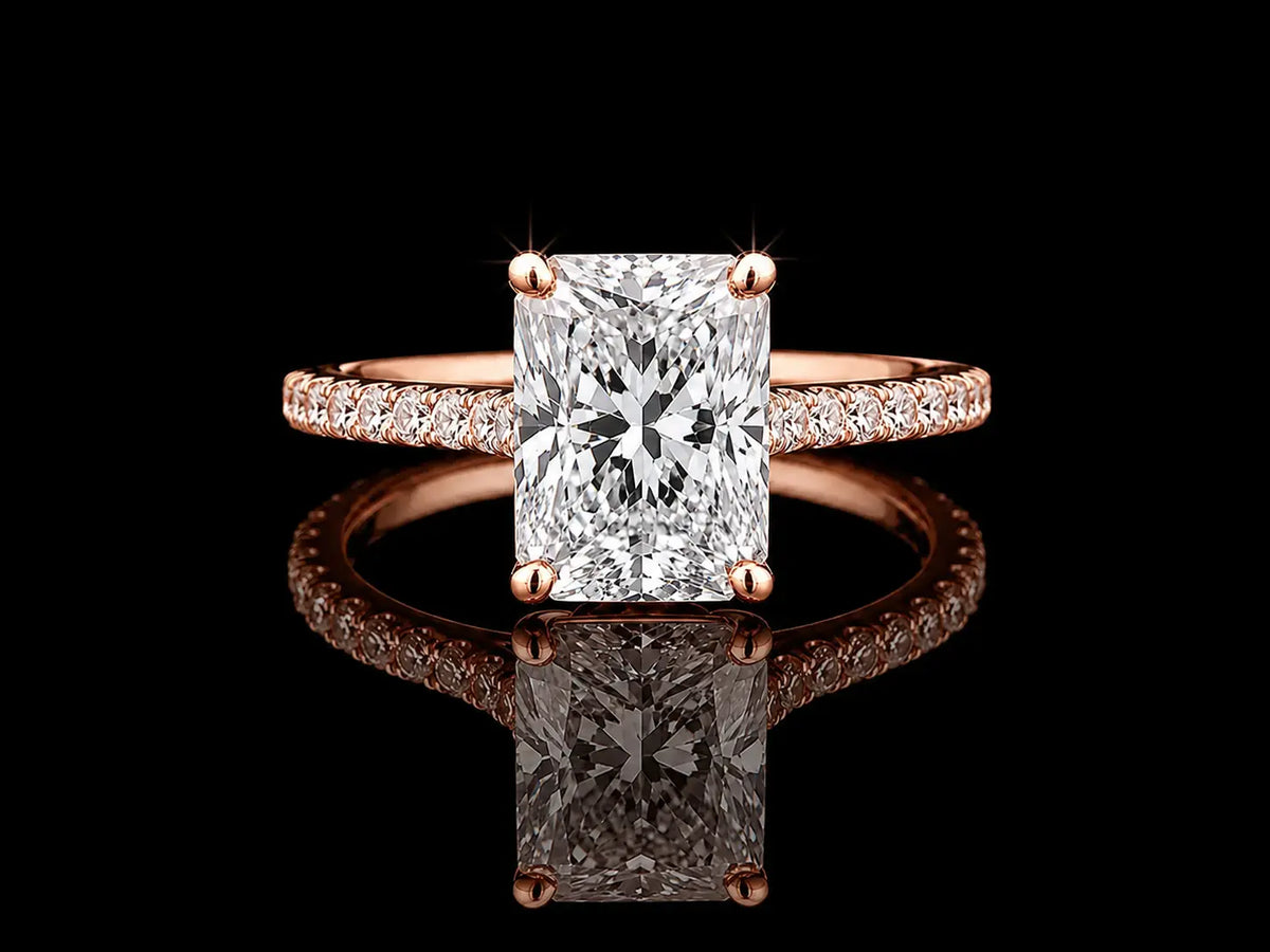 14K White Gold Lab-Grown Diamond Elongated Cushion Cut Engagement Ring – 2.50 CTW IGI Certified Angelica Jewellers