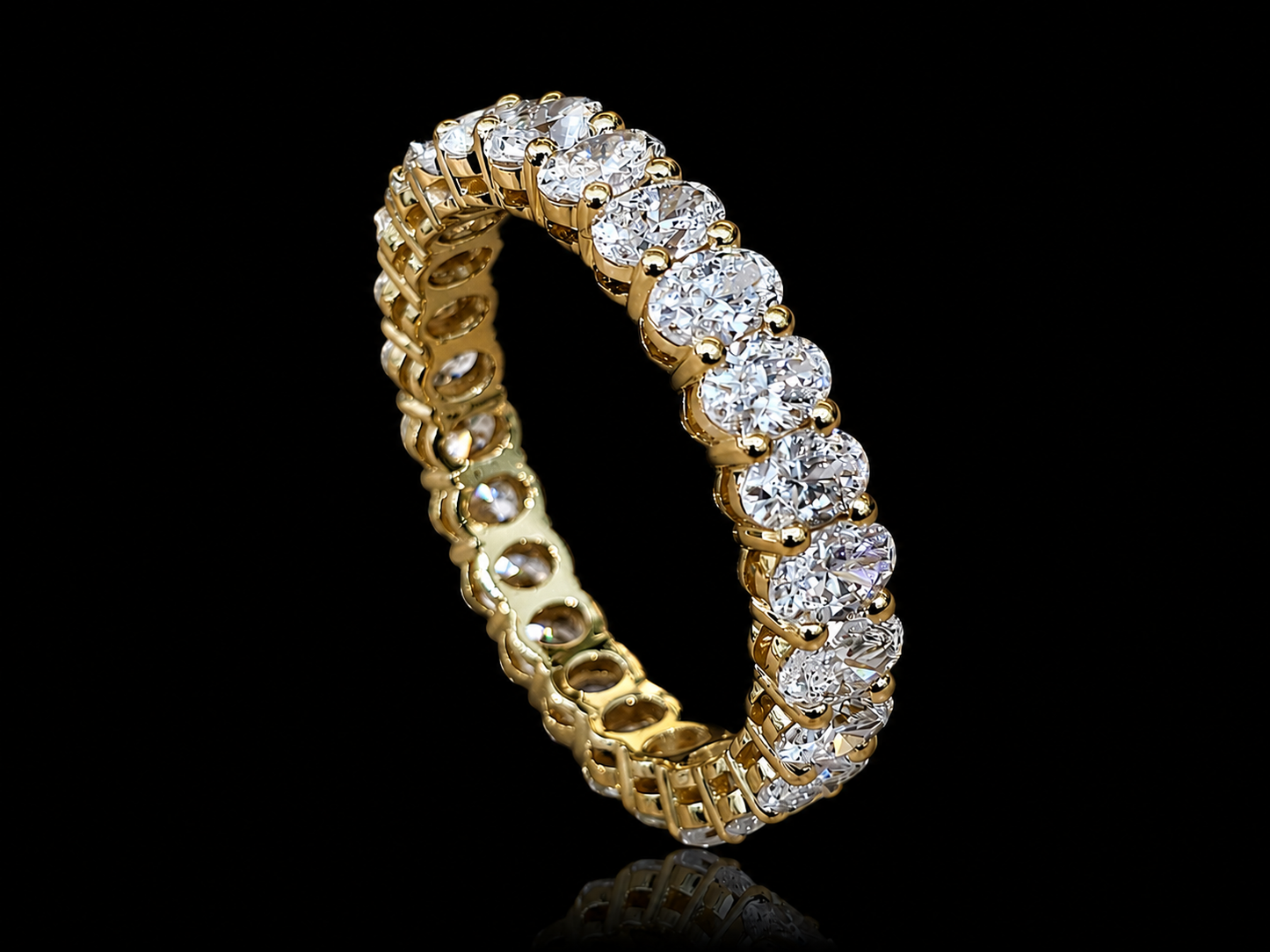14K Gold Oval Lab-Grown Diamond Shared-Prong Eternity Band