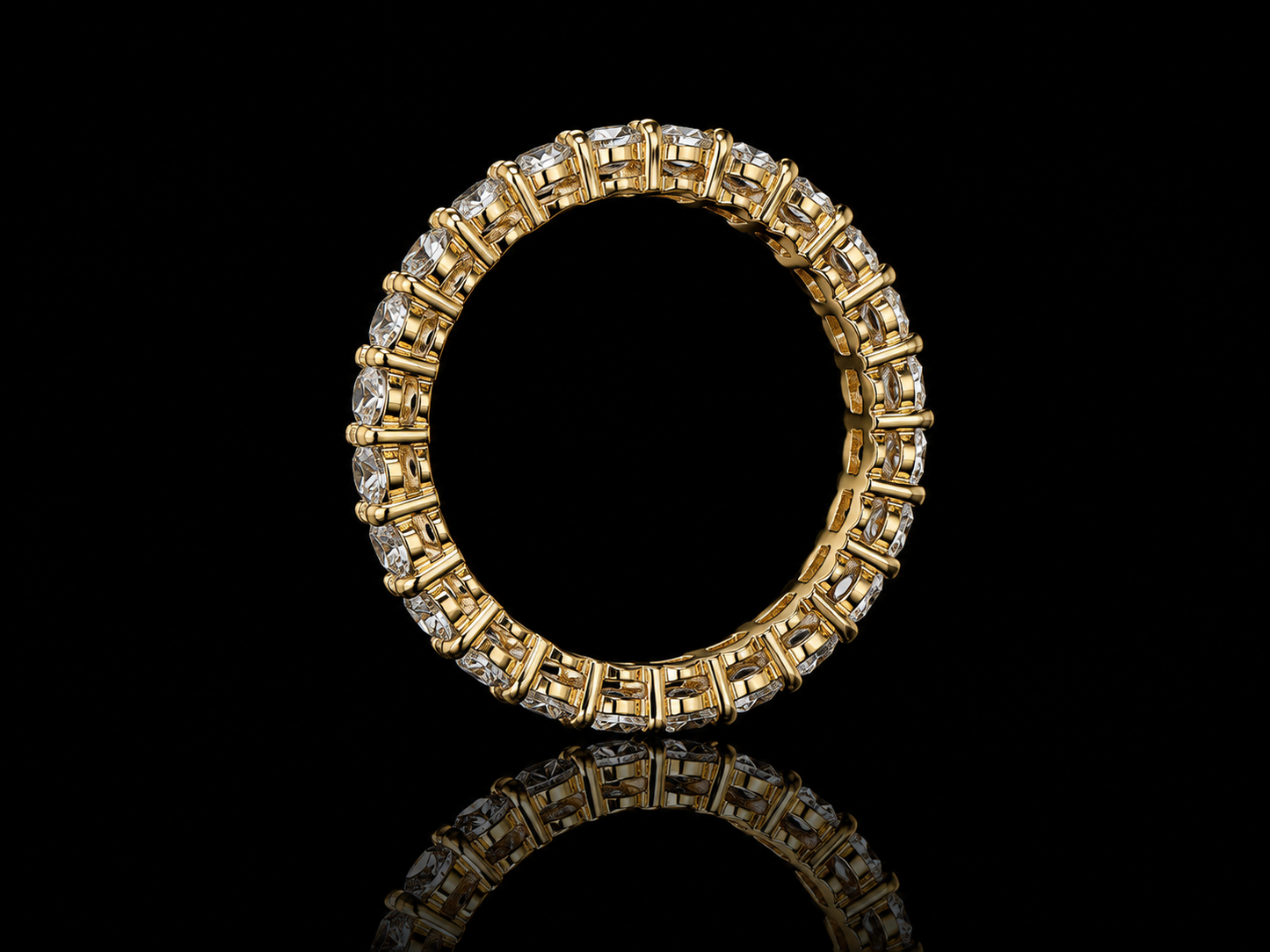 14K Gold Oval Lab-Grown Diamond Shared-Prong Eternity Band