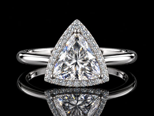 14K White Gold Lab-Grown Trilliant Cut Diamond Engagement Ring – 1.72 CTW IGI Certified