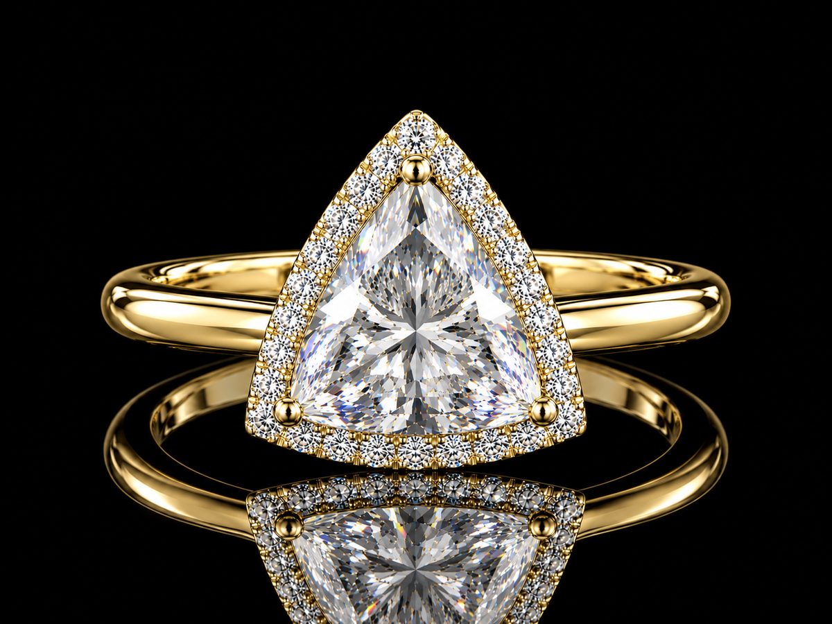 14K White Gold Lab-Grown Trilliant Cut Diamond Engagement Ring – 1.72 CTW IGI Certified Angelica Jewellers