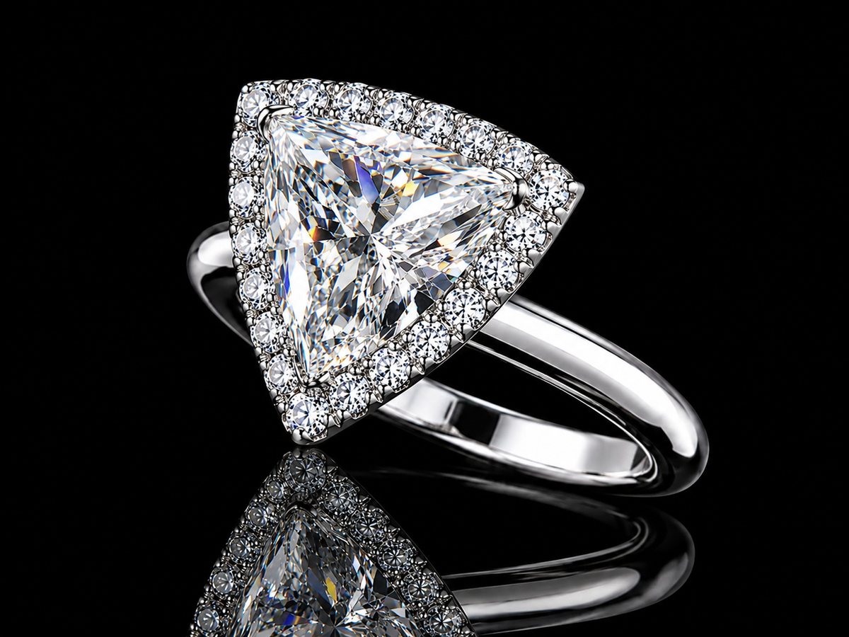 14K White Gold Lab-Grown Trilliant Cut Diamond Engagement Ring – 1.72 CTW IGI Certified Angelica Jewellers
