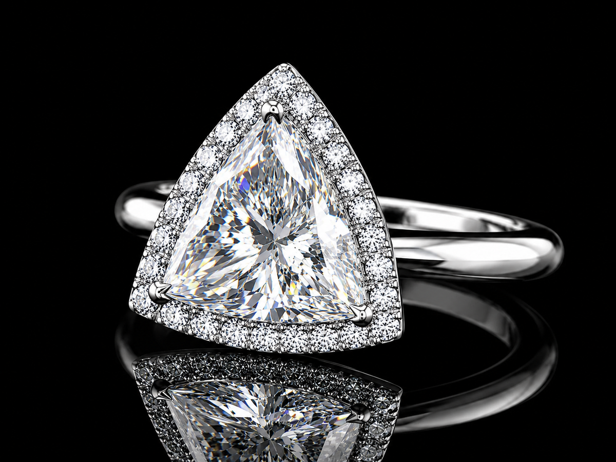 14K White Gold Lab-Grown Trilliant Cut Diamond Engagement Ring – 1.72 CTW IGI Certified Angelica Jewellers