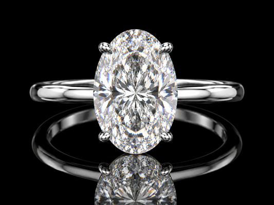 2.00 CT Oval Lab-Grown Diamond Solitaire Engagement Ring – D VVS2 IGI
