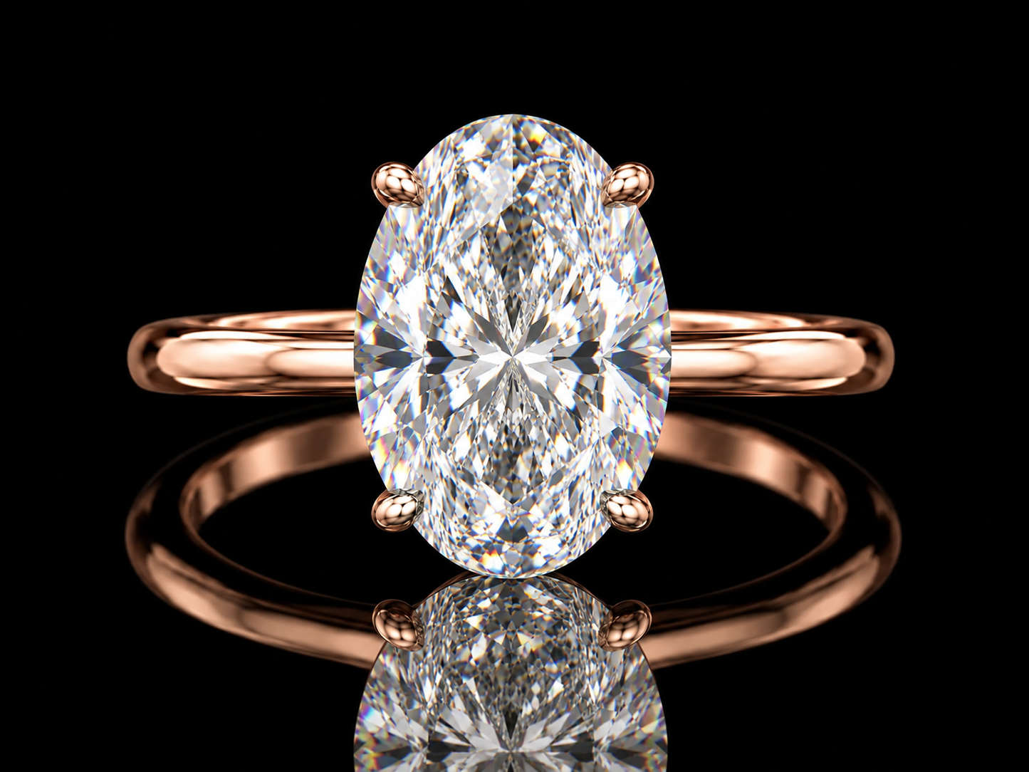 2.00 CT Oval Lab-Grown Diamond Solitaire Engagement Ring – D VVS2 IGI
