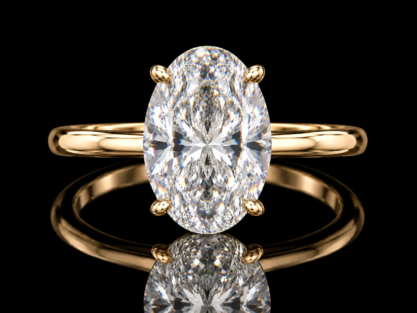 2.00 CT Oval Lab-Grown Diamond Solitaire Engagement Ring – D VVS2 IGI
