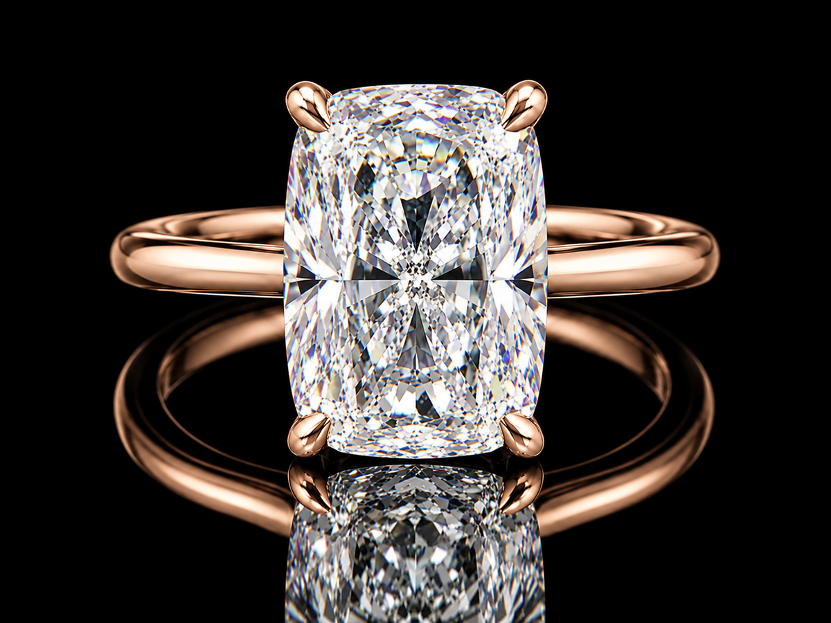 4.88 CT Elongated Cushion Lab Diamond Engagement Ring | IGI E VS1