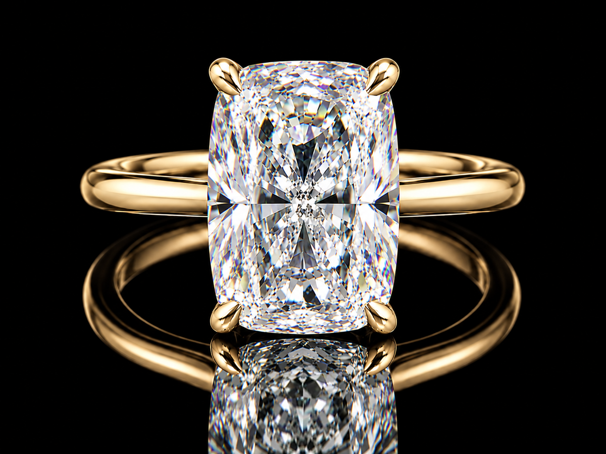 4.88 CT Elongated Cushion Lab Diamond Engagement Ring | IGI E VS1