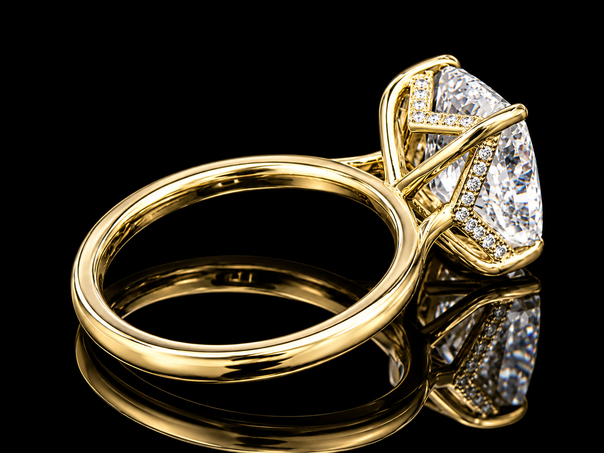 4.88 CT Elongated Cushion Lab Diamond Engagement Ring | IGI E VS1