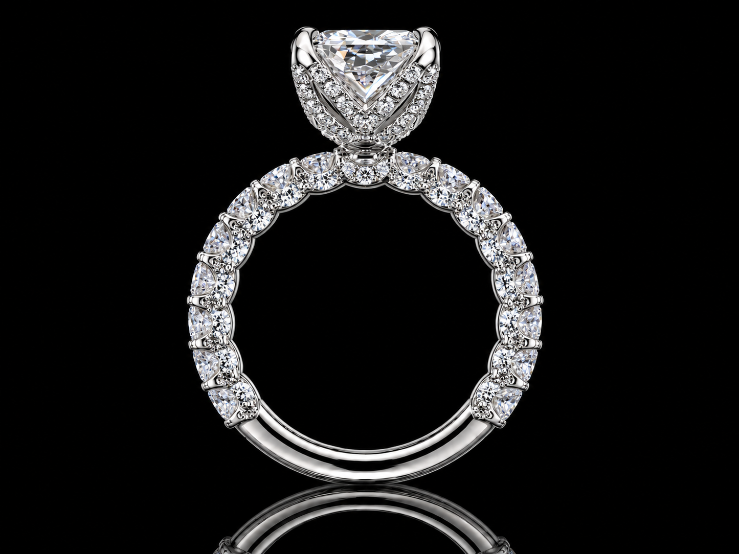 4.01 CT Elongated Radiant Lab Diamond Engagement Ring | E VVS2 IGI