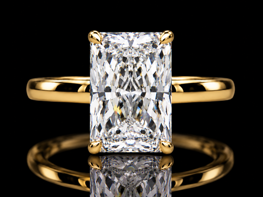 3.07 CT Elongated Radiant Lab-Grown Diamond Solitaire Engagement Ring – E VVS2 IGI