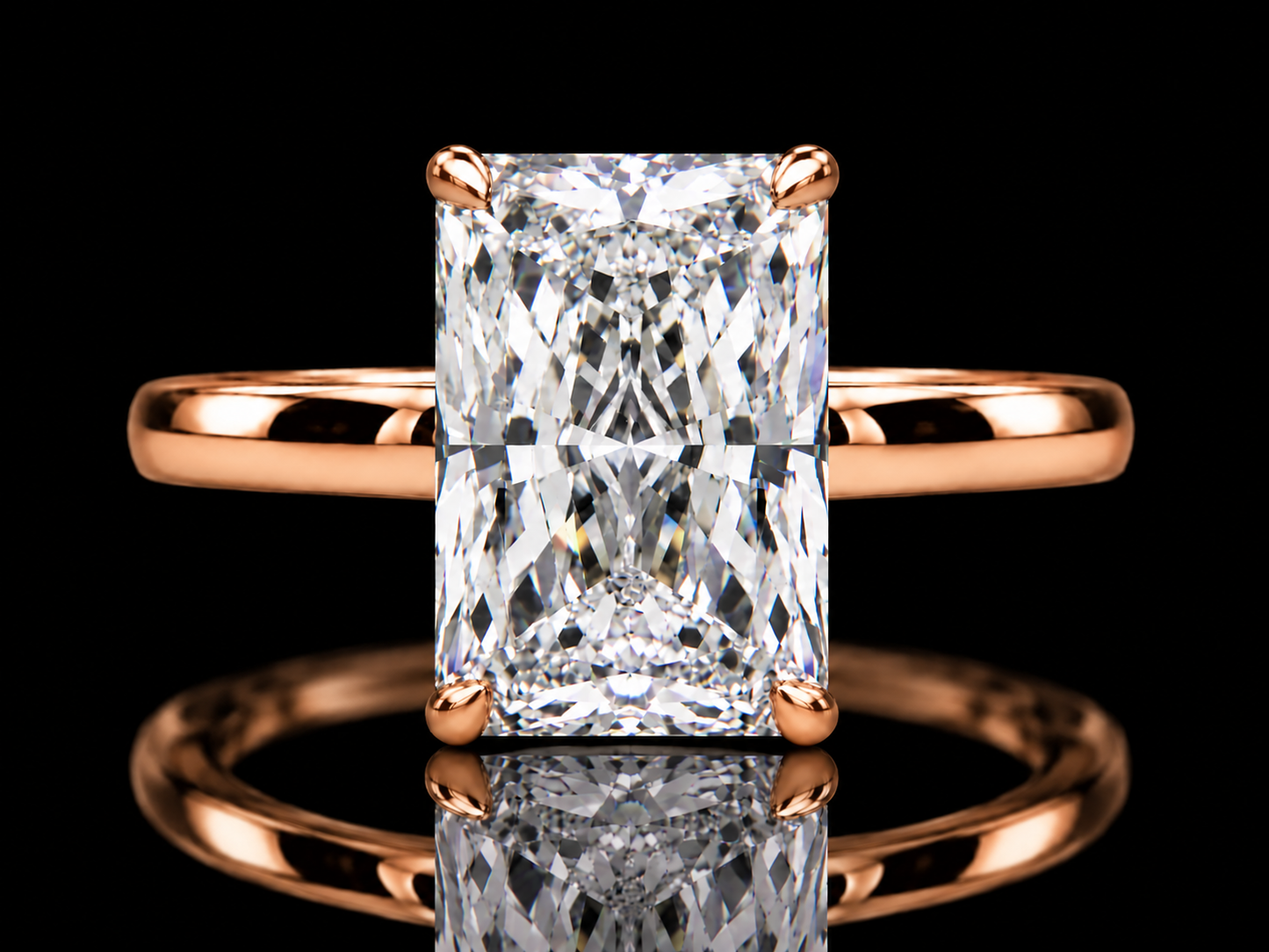 3.07 CT Elongated Radiant Lab-Grown Diamond Solitaire Engagement Ring – E VVS2 IGI