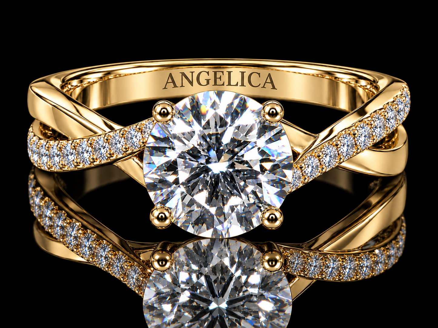 1.78 CTW Round Brilliant Diamond Twist Engagement Ring – 1.53 CT G VS1 Center