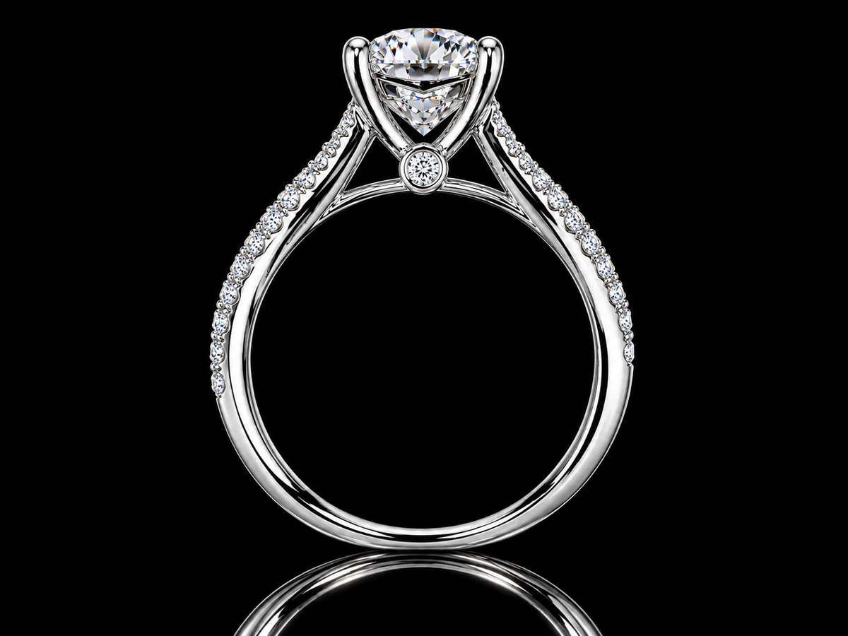 1.78 CTW Round Brilliant Diamond Twist Engagement Ring – 1.53 CT G VS1 Center