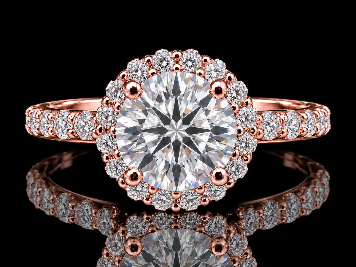 1.78 CTW Round Brilliant Diamond Twist Engagement Ring – 1.53 CT G VS1 Center Angelica Jewellers