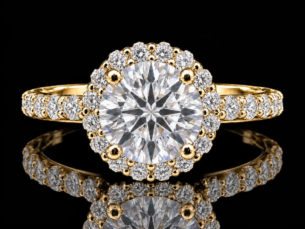 1.78 CTW Round Brilliant Diamond Twist Engagement Ring – 1.53 CT G VS1 Center Angelica Jewellers