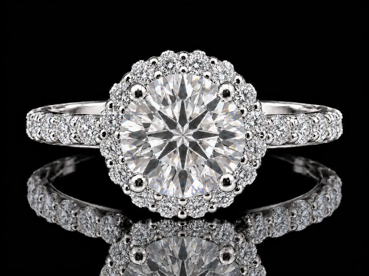 1.78 CTW Round Brilliant Diamond Twist Engagement Ring – 1.53 CT G VS1 Center Angelica Jewellers
