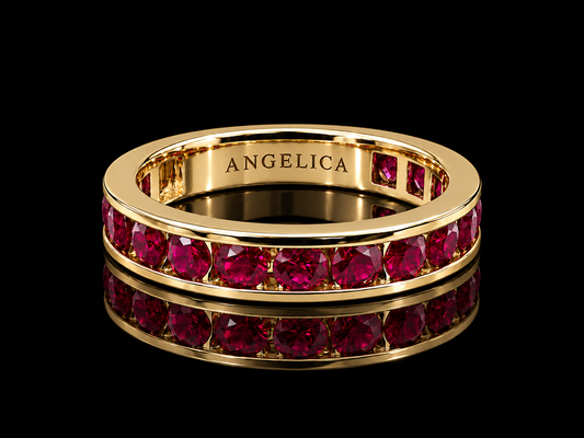 Mozambique Pigeon Blood Ruby Three-Quarter Eternity Band – 2.17 CTW