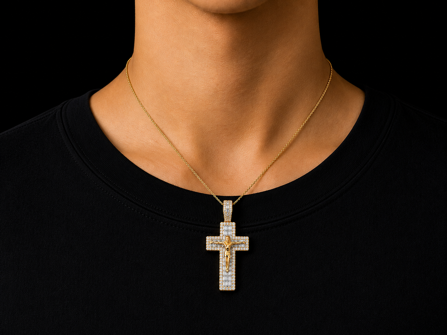 10K Gold Diamond Crucifix Pendant Angelica Jewellers
